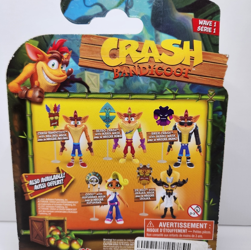 Crash Bandicoot 5” Action Figure Wave 1 2021 New Retro Crash w/ Ikaika Mask